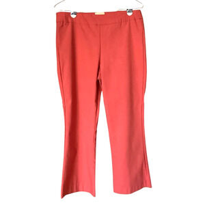 Elie Tahari Straight Leg Cropped Pull-on Pant Coral Pink Office Casual Size M